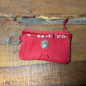 Brighton Keychain Coin/Card Purse Red with Clip